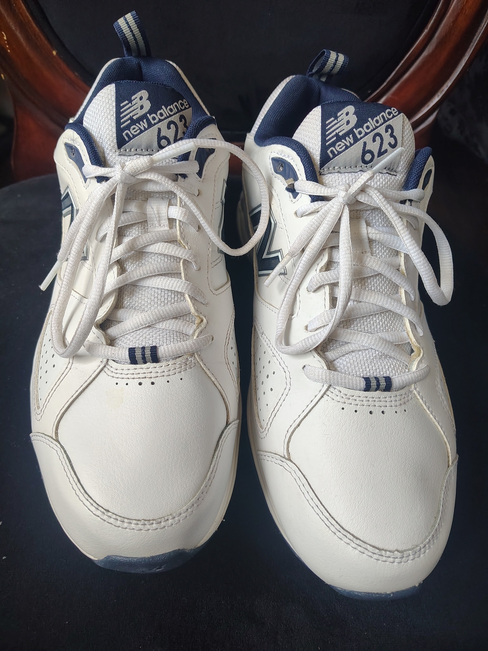 New Balance Men’s 623 V3 Athletic Sneakers in White and Navy